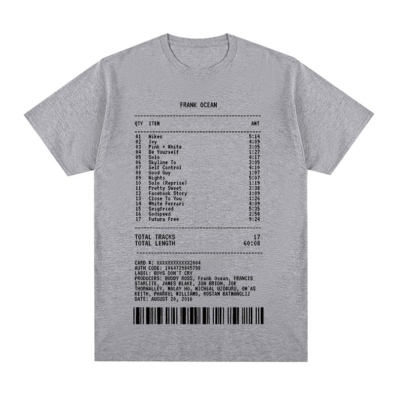 blond frank album receipt Vintage tshirt Cotton Men T shirt New TEE TSHIRT Womens tops