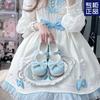 Original Versatile Lace Lolita Cute Soft Girl Low Heel Round Head Shoes Bow