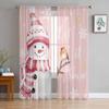 Christmas Snowflake Snowman Mockingbird Curtains For Living Room Bedroom Home Decoration Window Voile Tulle Curtain Drapes