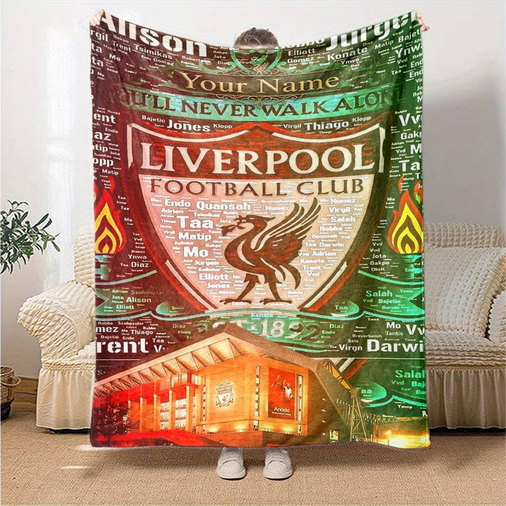 Liverpool Personalized Text Blanket Gift Customizable Blanket Ultra-Soft Perfect for Picnics Chair Office Chair Sofa for All Occasions