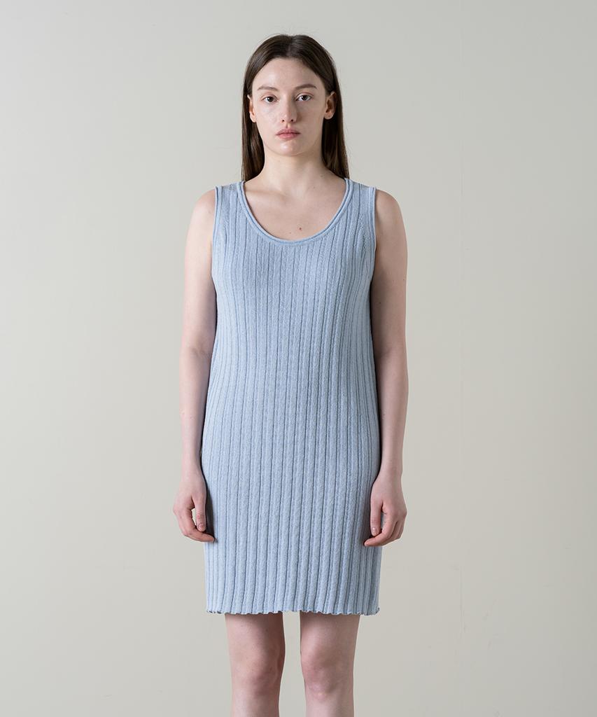 Noing Layered Knit Dress (Sky Blue)