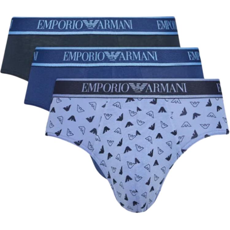 Emporio Armani Хлопковые трусы с логотипом 3 шт. Мужское нижнее белье 112132-4F717-75336