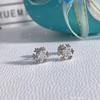 Cold Winter Snowflake Zircon Stud Earrings Niche Temperament Simple