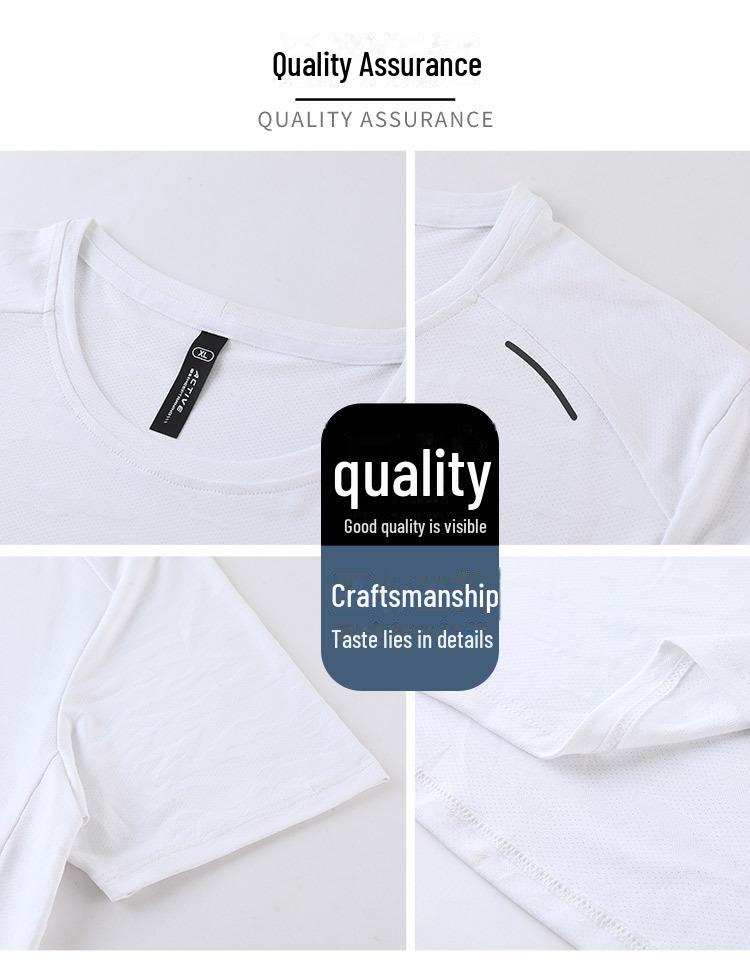 Мужская быстросохнущая летняя футболка для фитнеса Ice Silk - дышащая, свободный крой, круглый вырез, короткий рукав