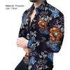 Привлекательная мужская рубашка тонкой работы, полиэстер, длинный рукав, цветочный узор, мужская рубашка-топ на каждый день