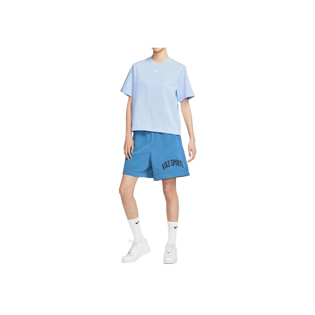 Nike Sportswear Essential Simple Versatile Comfortable Skin-Friendly Moisture-Wicking Short Sleeve T-Shirt Women Tops Purple Blue DD1238-423