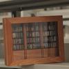 1pc Relieve Anxiety and Stress Wooden Miniature Bookshelf with 200 Mini Books,interesting Home&Office Library Ornament Set for Anxiety Relief.