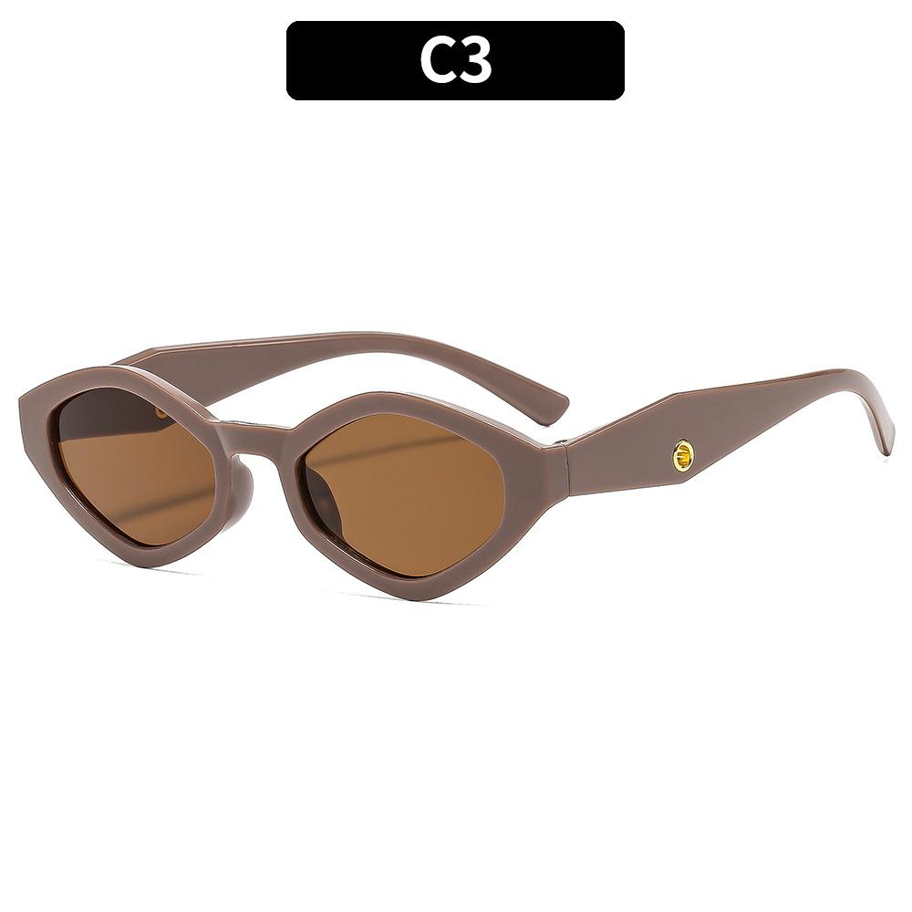 Non-polarized Trendy Vintage Cat Eye Small Frame Polygonal Women Sunglasses Men Outdoor Travel Sun Eyeglasses