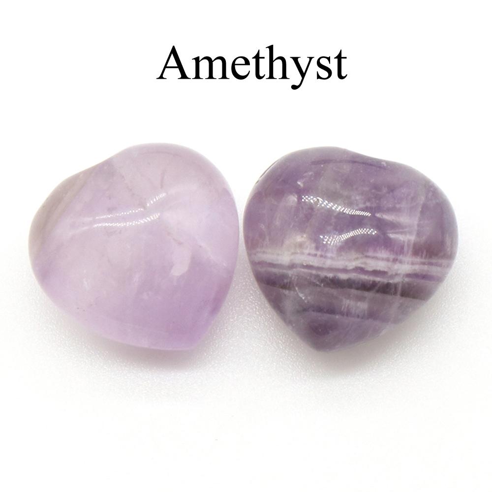 2 шт. Мини-энергетический натуральный камень, украшение в виде сердца, рейки-исцеляющий кристалл, агат, содалит, аметист, нефрит, драгоценный камень, домашний декор, ювелирные изделия, подарки 15 мм