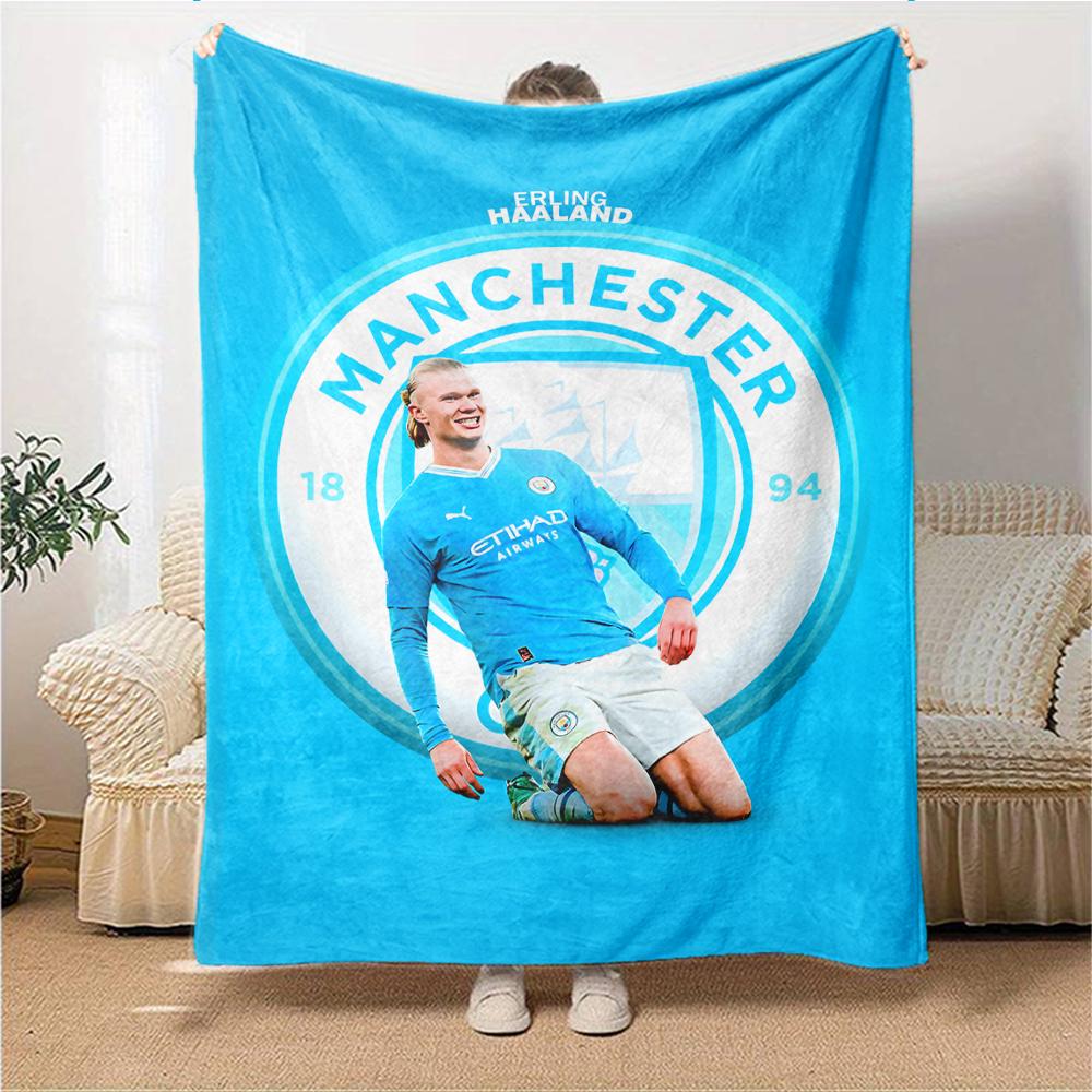 Manchester Citys Haaland Blankets Flannel Printed Breathable Warm Throw Blanket for Home Office Bedspreads 0708a81