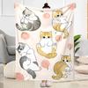 Cats In A Garden Flannel Blanket,Lightweight,Office Blanket,Sofa Blanket,Comfortable Blanket