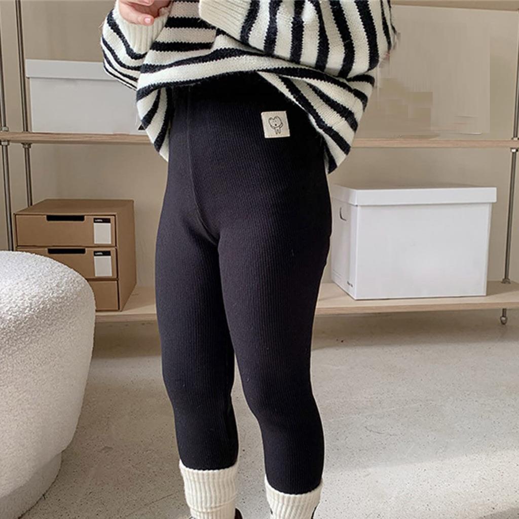 Модные высокоэластичные колготки с флисовой подкладкой для девочек. Зимние детские универсальные утолщенные термолеггинсы. Стильные повседневные брюки для малышей.