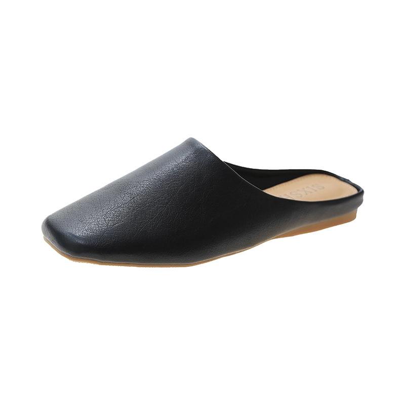 Женские полутапочки с сумкой на голове, новые минималистичные, популярные в интернете, универсальные, для улицы, без каблука, ленивые бабушкины тапочки