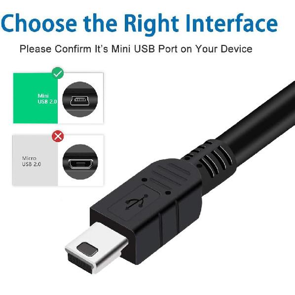 6ft Mini-B Charger Cable for LeapPad 3/Platinum/Ultra/LeapReader/Kids Tablet USB A to Mini-B Charging Charger Cable Cord