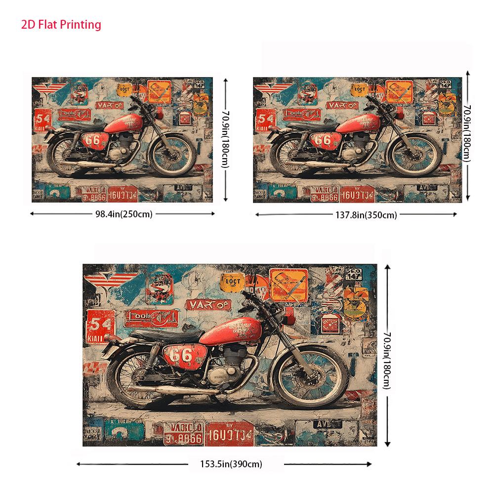 Two-dimensional plane, two-dimensional plane product, 1 piece - Motorcycle Art Graffiti Fun Theme PatternXY