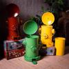 Creative Retro Fire Hydrant Foot Pedal Trash Antique Industrial Wind and Iron Art Big Garbage Can  Living Room Decoration