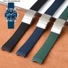 Изогнутый силиконовый ремешок для часов Longines Conquest HydroConquest L3.781 642 742 782, спортивный, для дайвинга, синий, 21 мм