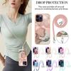 Electroplated Marble IMD Shockproof Phone Case with Crossbody Lanyard for iPhone 15 14 Plus 13 12 11Pro Max /Samsung S23 S22 S21Ultra Plus A14 A54 A53