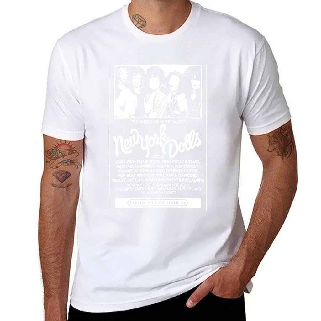 Футболка с плакатом New York Dolls Show Большой Размер Простая Футболка