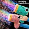 40 Hole Bubble Gun Children's Portable Outdoor Wedding Party Toys Children's Birthday Gift Christmas Gift (Bubble Liquid and Batteries Not Included)