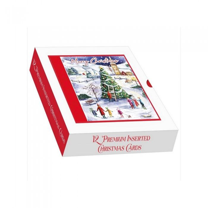 Out of the blue Квадратная рождественская открытка «Включить» (Упаковка из 12 шт.)