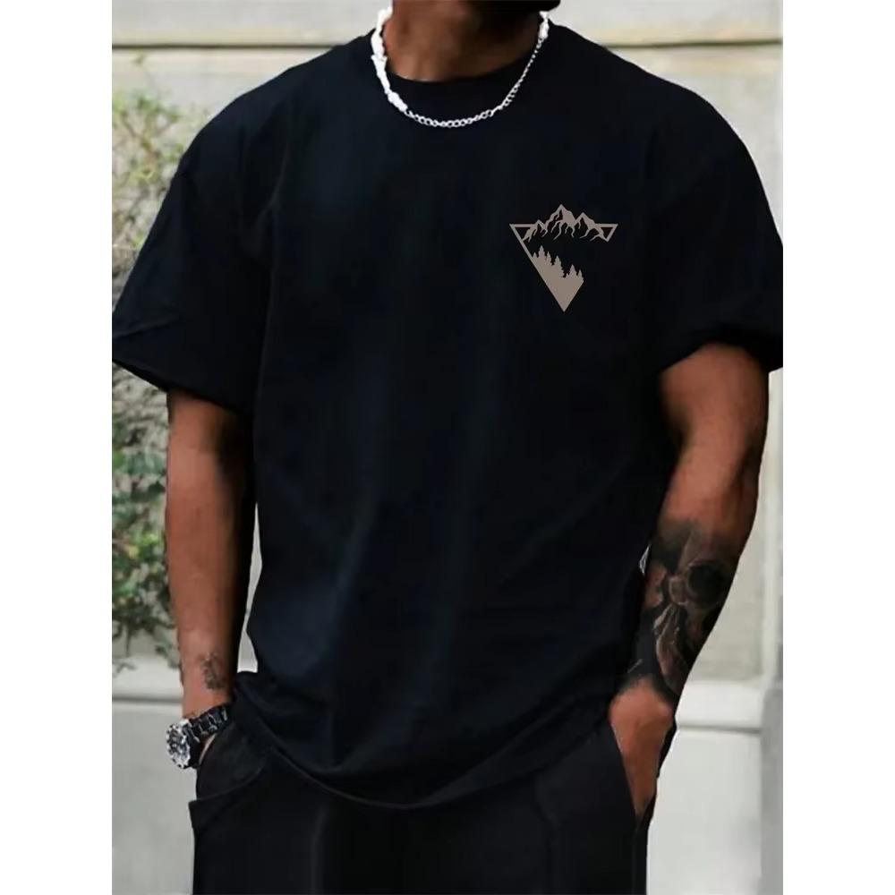 Christianity Cross Print Men's Fashion T-shirt Summer Daily Casual Mens Short-sleeved Top Outdoor Street Men's Religious T-shirt