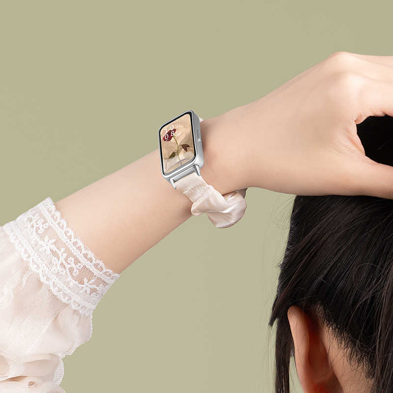 INS Шифоновый Ледяной Шелк Эластичный Ремешок-Скранч для Samsung Galaxy Fit3 SM-R390 Тонкий Девичий Браслет-Петля для Galaxy Fit 3