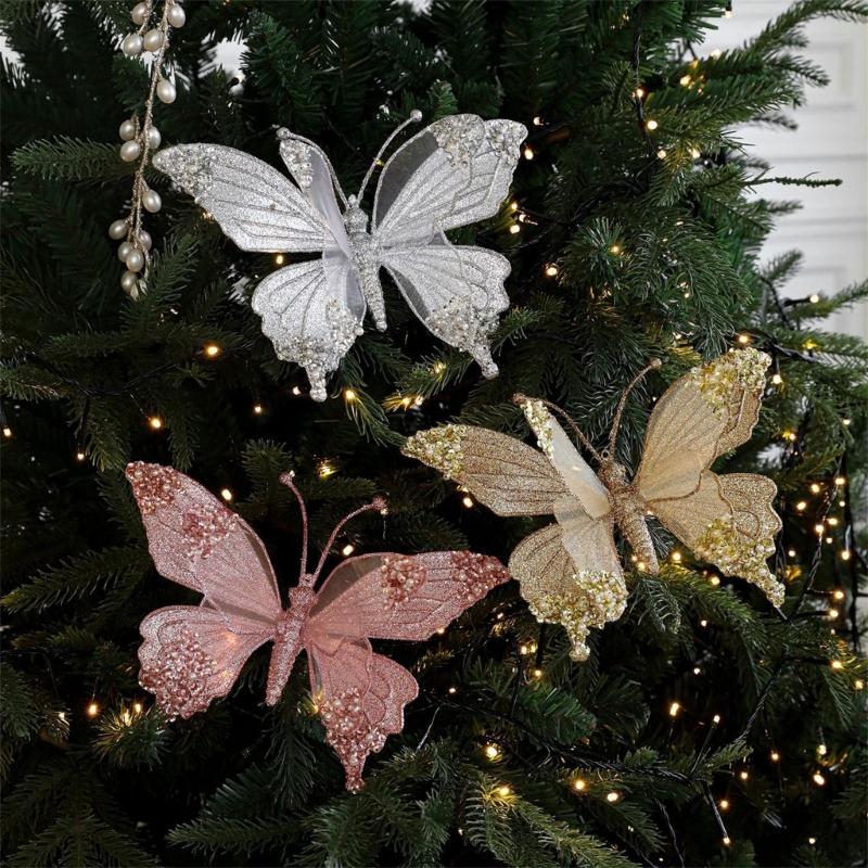 Lightweight Plastic Butterfly And Dragonflies Christmas Decorations For Indoor Outdoor Holiday Homes Party Accessories