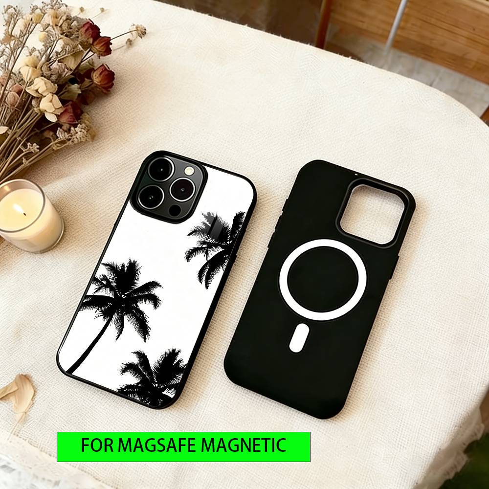 Чехол для телефона с кокосовой пальмой для iPhone 17, 16, 15, 14, 13, 12, 11 Plus, Pro, магнитный с Magsafe, беспроводная зарядка