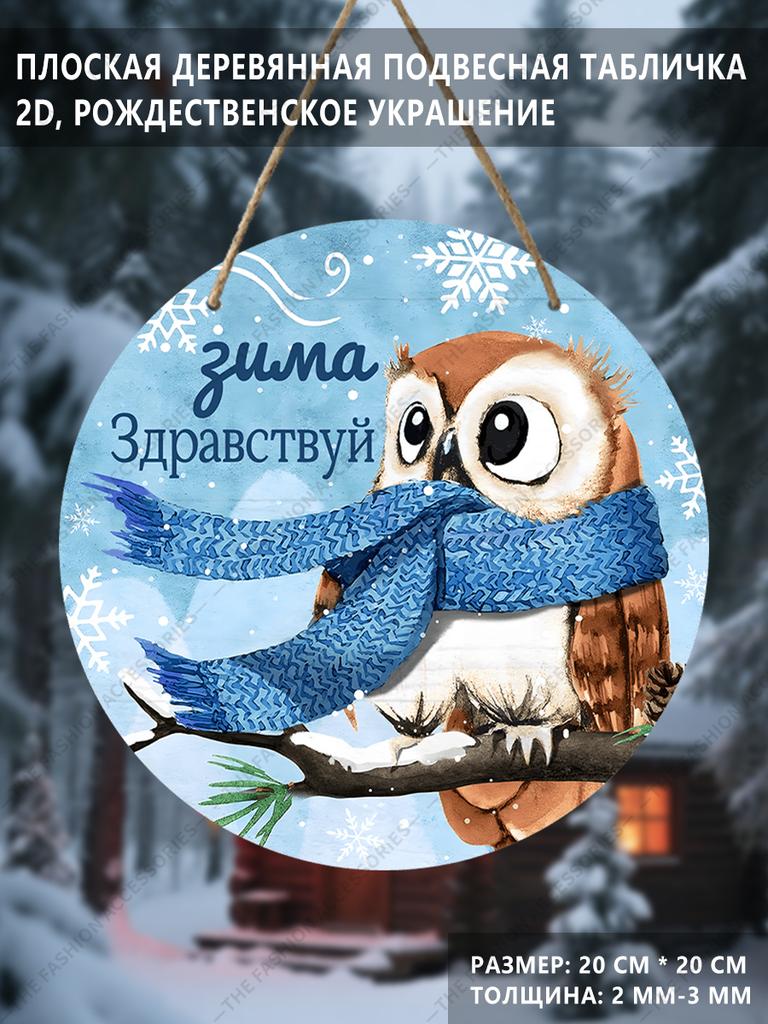 2D Flat Hanging Decorative Signs, Interior Wall or Door Decoration, Garden Decoration, Owl Pattern, Interesting Gifts for Family and Friends