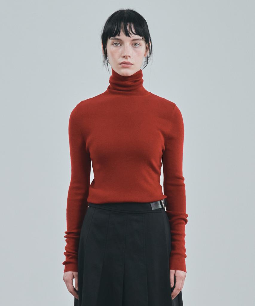 UNIFORM BRIDGE High Gauge Turtle Neck Knit(Women) Red