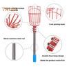 Fruit Picker with Basket Stainless Steel Segmented Long Handle Fruit Harvesting Tool Detachable Multi-purpose Fruit Picker for Avocado Lemon Pear