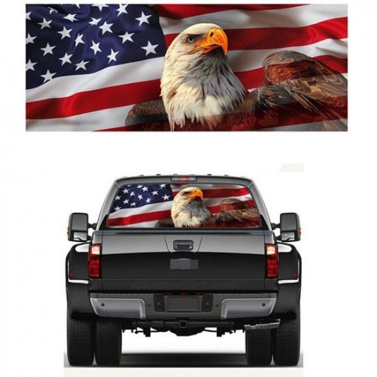 American Flag Rear Window Windshield Label Hawk Decal Wrap Back Car Accessories
