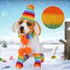 6Pcs/Set Fashion Dressing Up Stripe Knitted Puppy Costume Dog Socks Cat Clothes Pet Warm Hat Scarf