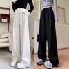 Tie-up Sweatpants Women's New Casual Straight Autumn Sweatpants Loose Drape Lazy Style Wide-leg Pants