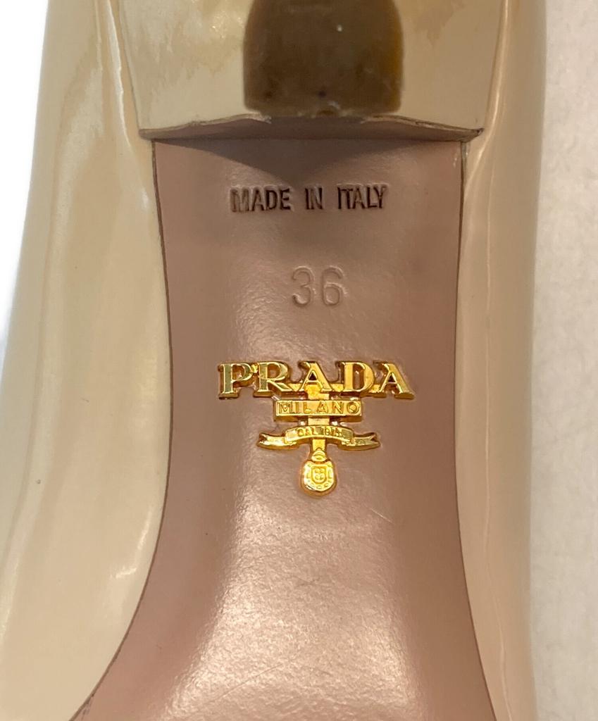 PRADA Остроносые Туфли Травертин Бежевые Женские Обувь Размер US6 EU36 Оригинал