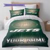 Name Custom New york jets Logo Pattern Bedding Set Quilt Cover Pillowcase Home Decor Gift (1 * duvet cover + 2 * pillowcase, without core)