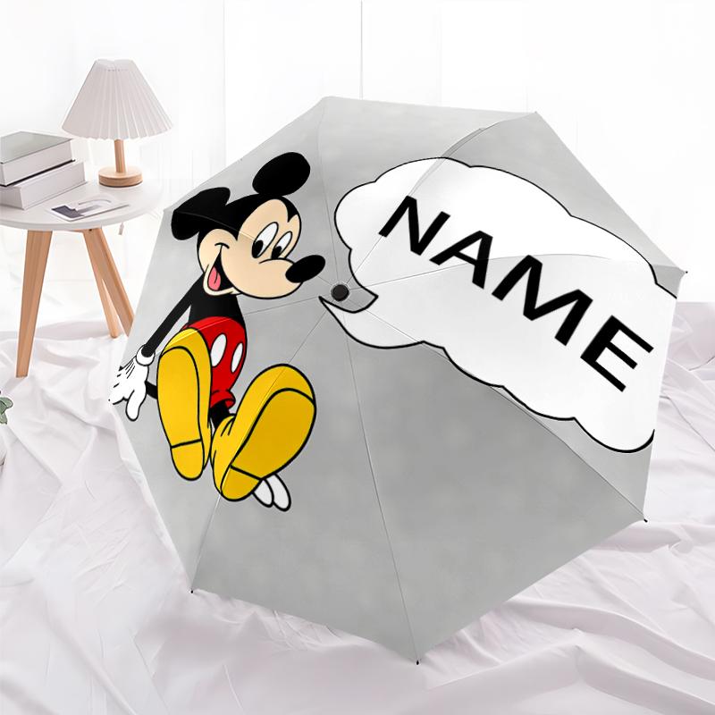 Personalized Name M-Mickey Print Umbrella - Automatic Open/Close, Eight-Rib Durable Frame, Automatic Folding Umbrella