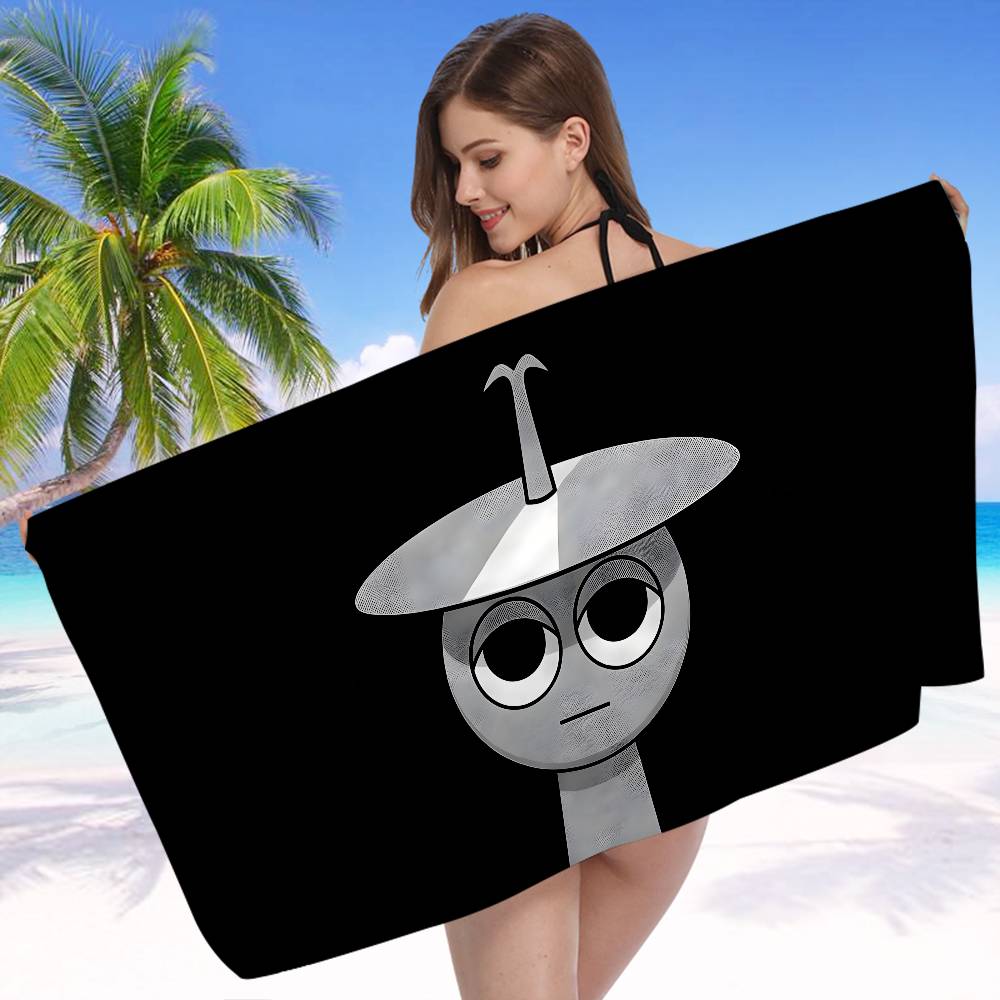 I-Incredibox S-Sprunki Аниме Пляжное Полотенце для Купания Мягкое Впитывающее Мочалка Детские Подарки для Детей Путешествия Кемпинг Спортзал