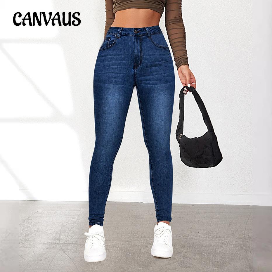 Осенние узкие джинсы Spice Girl, женские уличные узкие брюки с высокой талией и эластичностью
