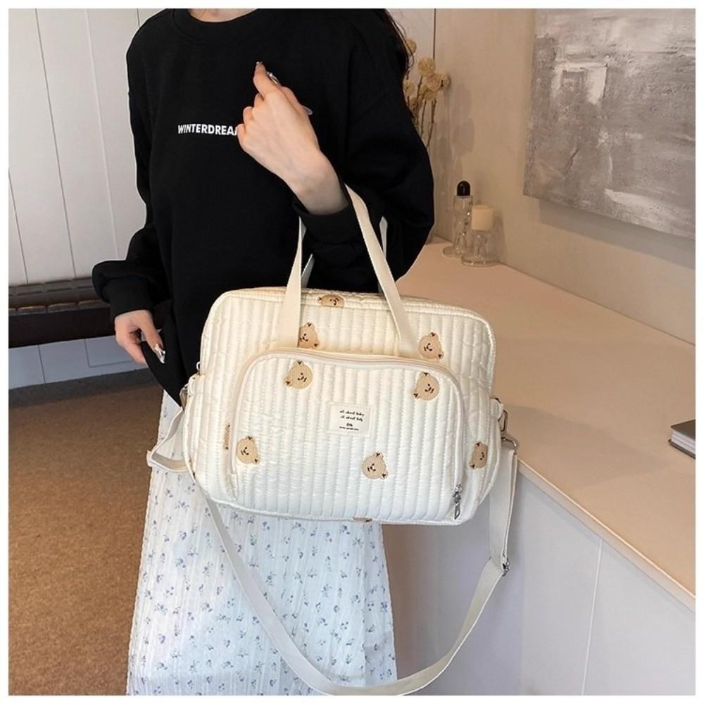 New Cute Bear Organizer Bag Embroidery Large Capacity Handbag Mommy Bag Maternity Pack Diaper