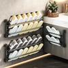 Punch-Free Shoe Rack Wall-Mounted Shoe Shelf Space-saving Bathroom Toilet Multi-Functional Rack Foldable Sundries Organizer