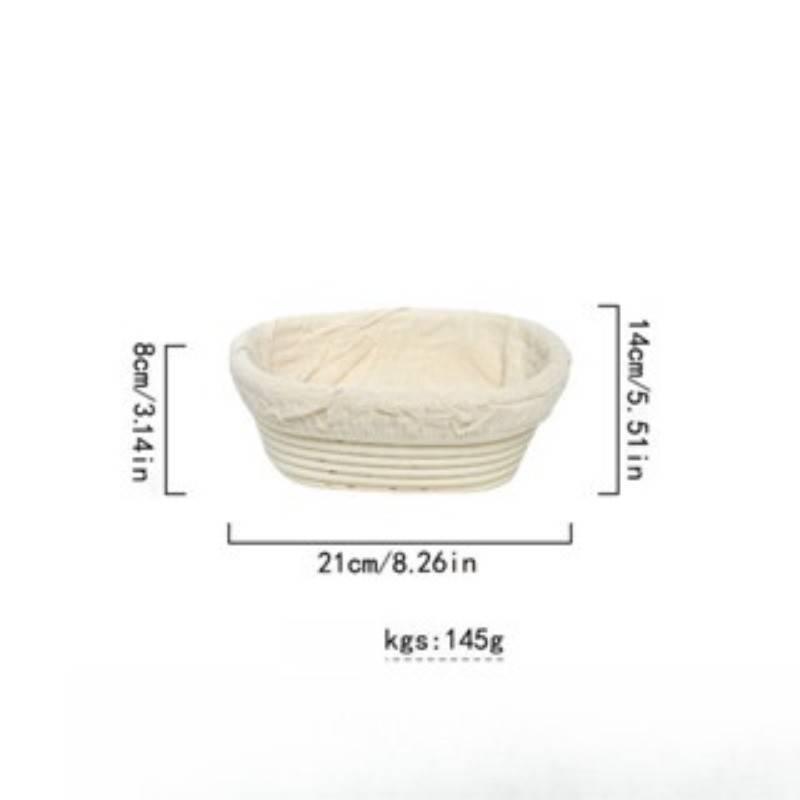 Круглая корзина для расстойки хлеба, овальная, из натурального ротанга, корзина для ферментации, форма для выпечки с тканевой подкладкой