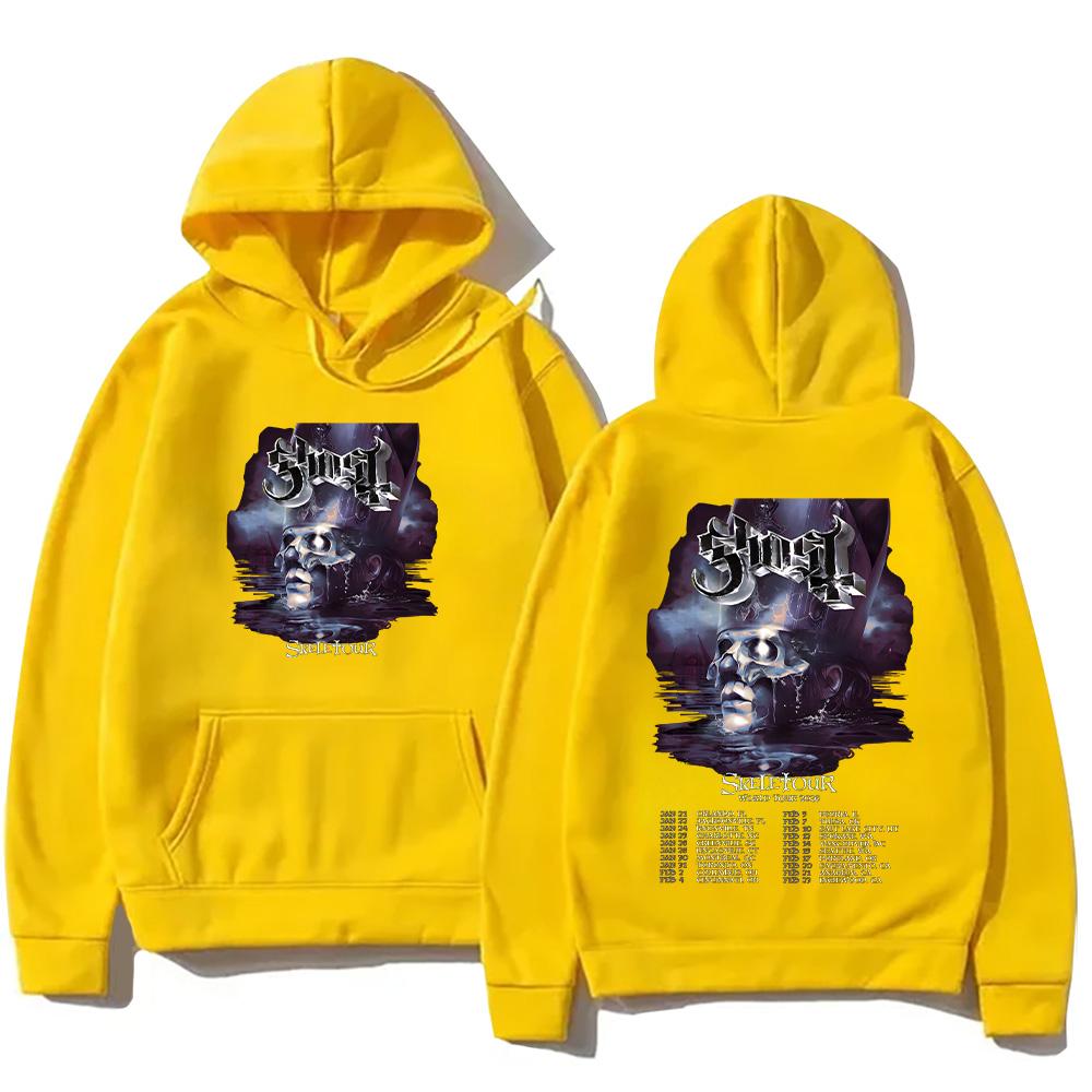 Band Ghost Skeletour World Tour 2026 Hoodies Men's Clothing Harajuku Gothic Retro Sweatshirt Casual Unisex Pullovers