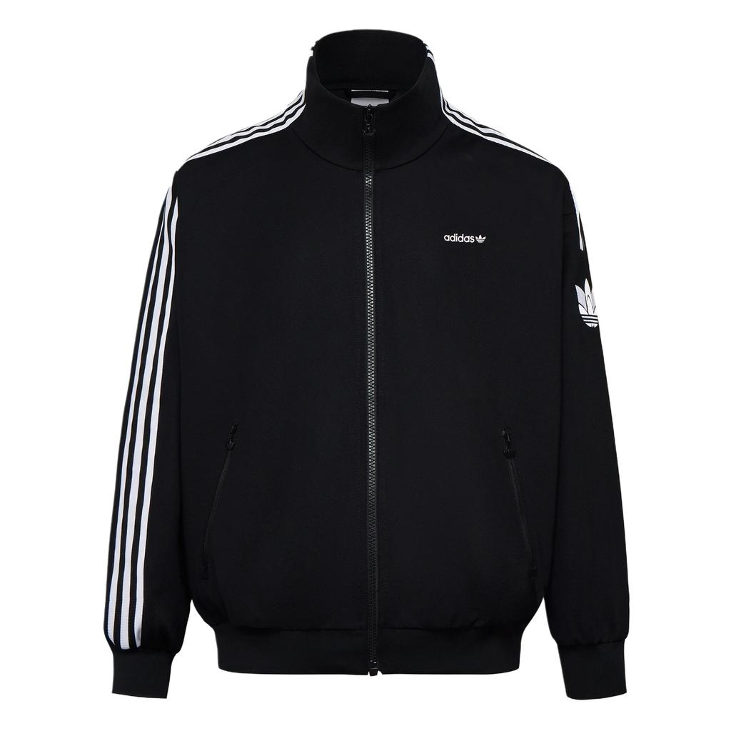 adidas Оригинальный Ретро Спортивный Топ с Длинным Рукавом Однотонная Куртка с Высоким Воротником Унисекс Куртки LH1641