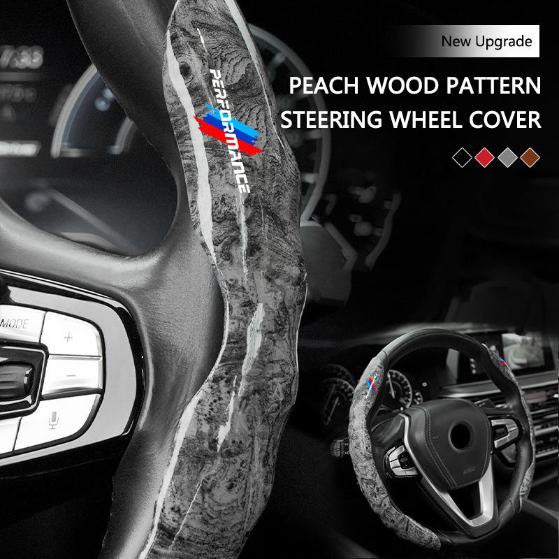 2Pcs Car Non-Slip Steering Wheel Cover Protection Accessory For BMW Performance M Power E36 E39 E46 E53 E90 M3 M5 X1 X3 X5 X6 X7 BV4