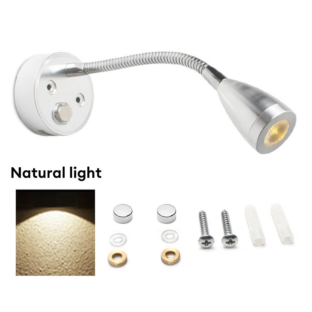 Светодиодный светильник для чтения на лодке, автофургоне, регулируемая яркость, настенный светильник на гибкой стойке, 12 В, 3 Вт, сенсорный настенный светильник для автодома, яхты, каюты, порт USB для зарядки