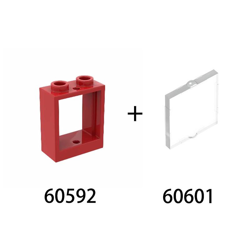 20pcs MOC parts 60592 60601 window transparent glass 1 x 2 x 2 flat front compatible brick DIY building block children's toy