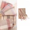 Korean Atmosphere Scarf High Wool Pink Plaid Scarf British Classic Couple Winter Warm Scarf