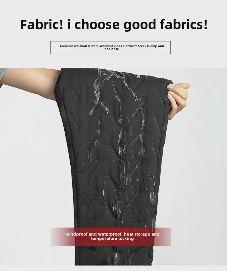 Мужские зимние ветрозащитные хлопковые брюки с флисовой подкладкой — повседневные, утолщенные, теплые для отдыха на природе